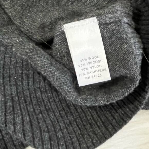 NEW Banana Republic Wool Cashmere Classic Two Tone Ribbed Cowl Neck Sweater XS - Picture 13 of 16